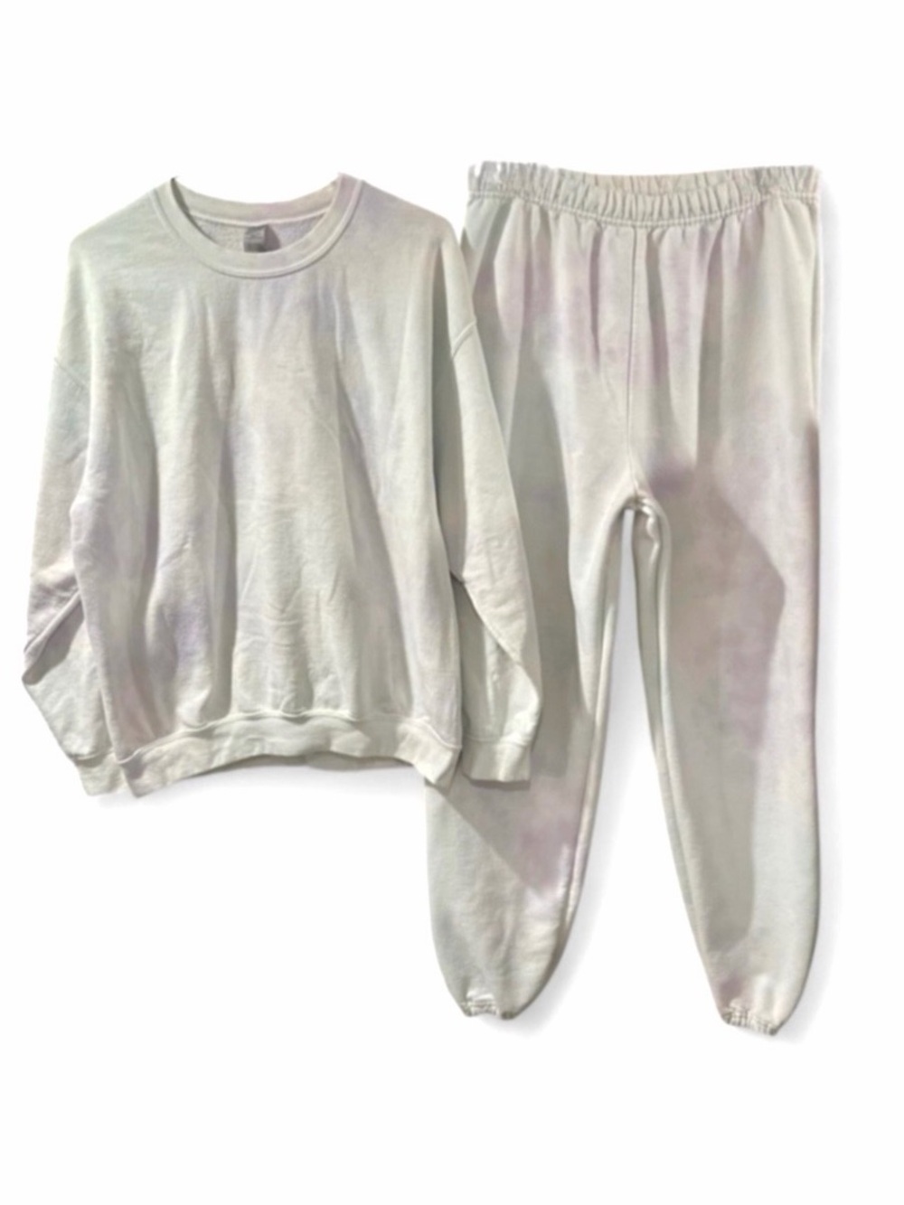 Marble Tie-Dye Crewneck/Jogger Sweatpants SET Size Large
